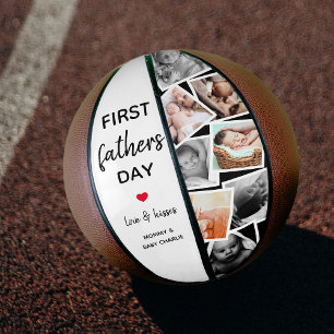 Ballon De Basket Collage d'images de première Fête des pères simple