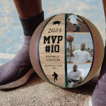 Ballon De Basket Collage photo moderne 3 | MVP<br><div class="desc">Un basketball sur mesure pour le MVP de la saison ! Célébrez le succès de vos enfants avec ce basketball personnalisé avec un arrière - plan en bois, 3 photos du joueur à remplacer par le vôtre, leur numéro de maillot, nom, école ou université, année de classe, et le monogramme...</div>