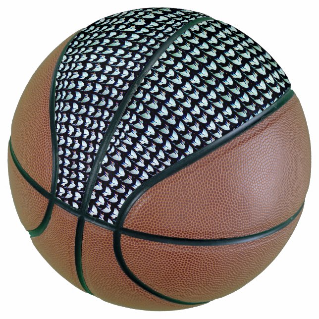 Ballon De Basket Conception moderne abstraite de motif numérique 12 (Incliné)