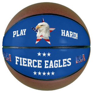 Ballon De Basket Cool Bald Eagle, Drapeau Américain, Star