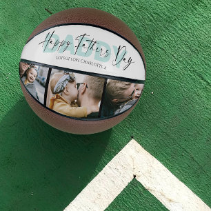 Ballon De Basket Cool Bonne Fête des pères Papa 3 Photo Collage