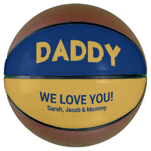 Ballon De Basket Cool Jaune Or Bleu Personnalisé Nom Daddy Basketba