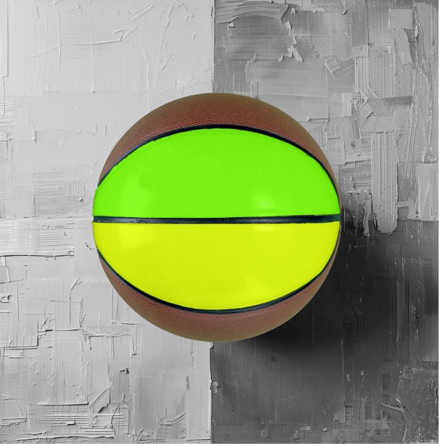 Ballon De Basket couleur unie néon jaune et vert (Créateur téléchargé)