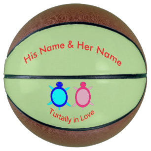 Ballon De Basket Couple de tortue mignonne Personnalisé