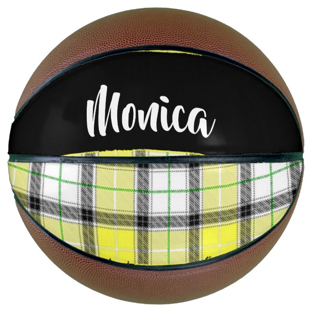 Ballon De Basket Custom name yellow plaid (Devant)
