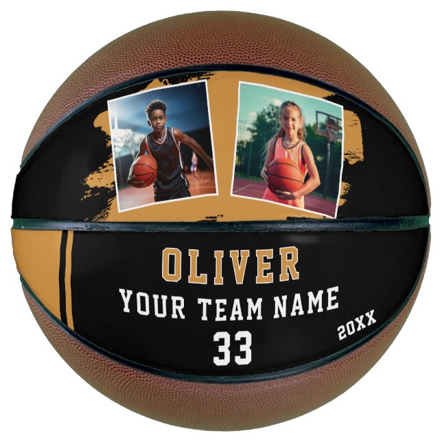Ballon De Basket Custom Player's Name Number Team 2 Photo (Devant)