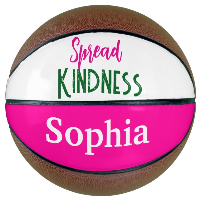 Ballon De Basket Cute Basketball Sports Spread Kindness Pink (Devant)