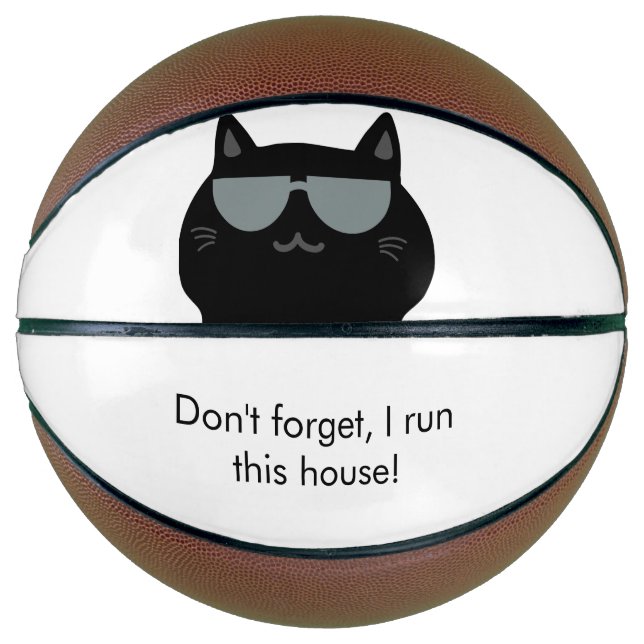 Ballon De Basket Cute Cat - I run this house now!  (Devant)