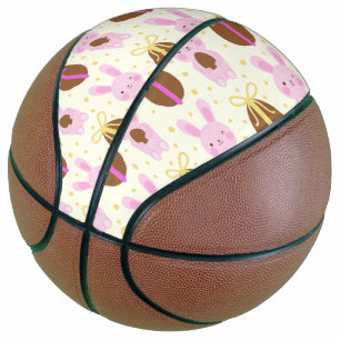 Ballon De Basket Cute lapins de Pâques et oeufs au chocolat motif