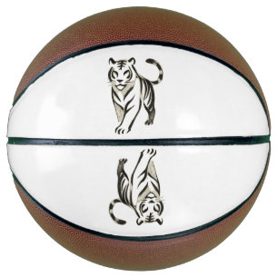 Ballon De Basket Dessin de tigre à pied - Design d'encre sur