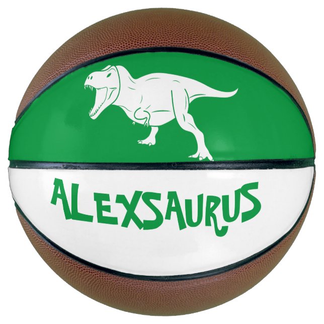 Ballon De Basket Dinosaure avec nom personnalisé  (Devant)