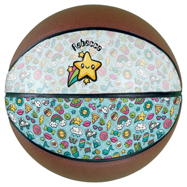 Ballon De Basket Doodles totalement mignons (Devant)