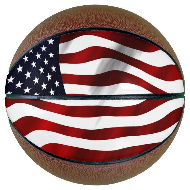 Ballon De Basket Drapeau américain (Devant)