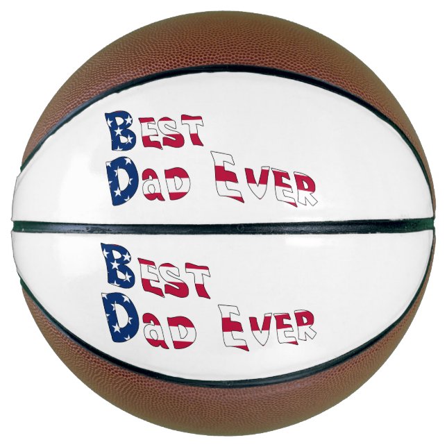 Ballon De Basket Drapeau Best Papa Ever USA (Devant)