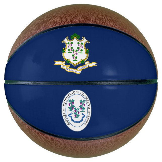 Ballon De Basket Drapeau Connecticut (Devant)