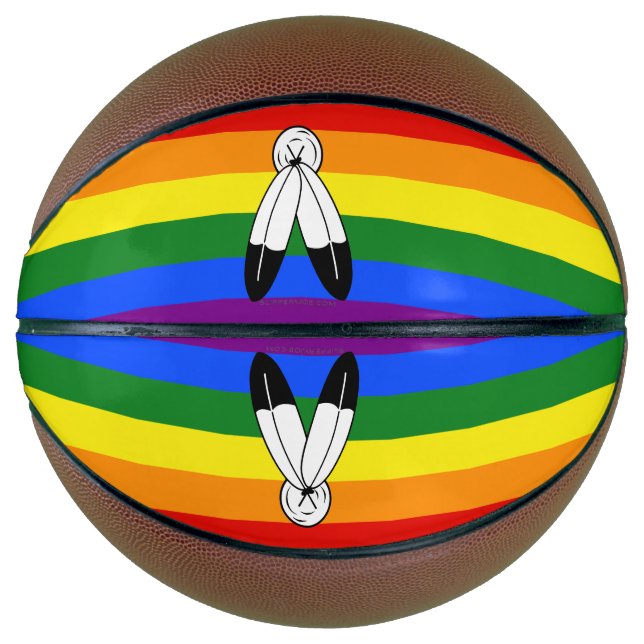 Ballon De Basket Drapeau de fierté bispirituel de SlipperyJoe's sym (Devant)