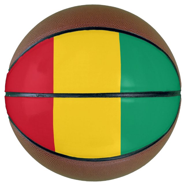 Ballon De Basket Drapeau de Guinée (Devant)