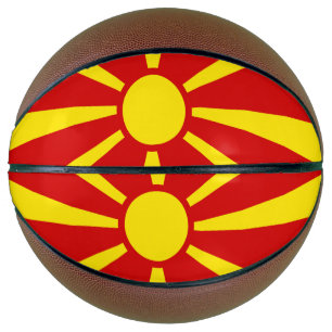 Ballon De Basket Drapeau de Macédoine du Nord
