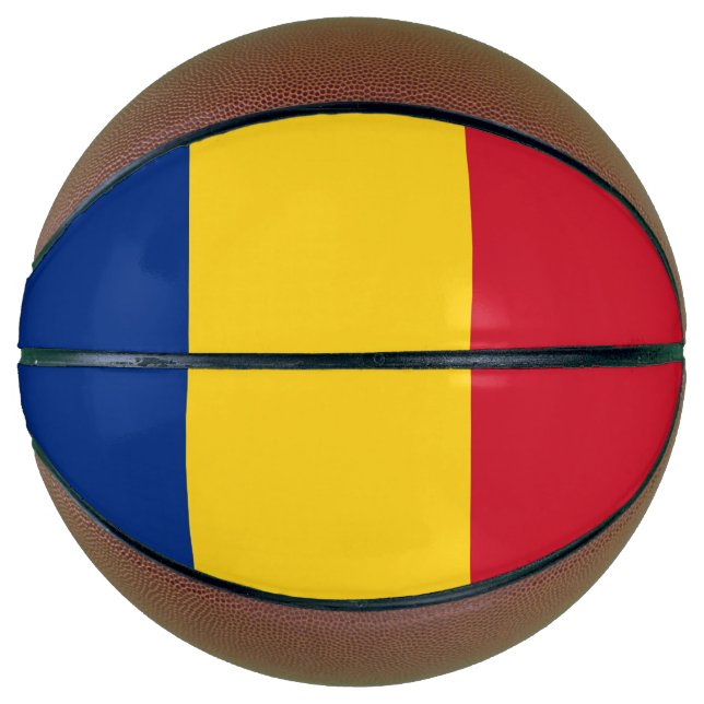 Ballon De Basket Drapeau de Roumanie (Devant)