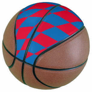 Ballon De Basket Drapeau diamant Bavière bleu et rouge Motif