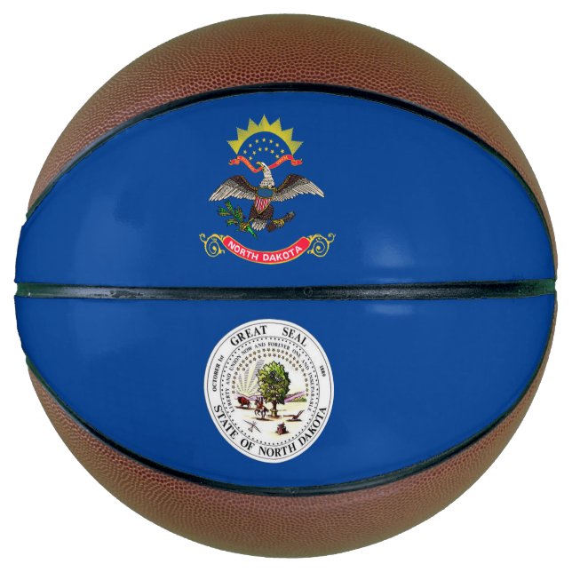 Ballon De Basket Drapeau du Dakota du Nord (Devant)