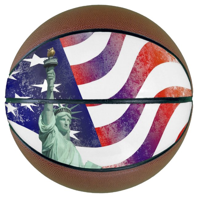 Ballon De Basket Drapeau d'Usa (Devant)