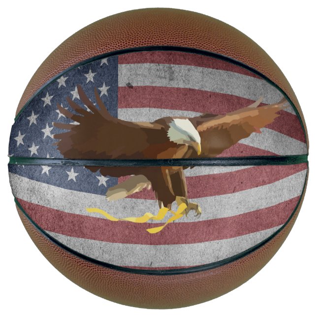 Ballon De Basket Drapeau d'Usa (Devant)