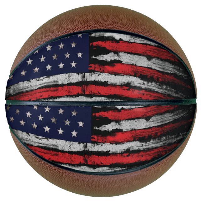 Ballon De Basket Drapeau Grunge U.S.A (Devant)