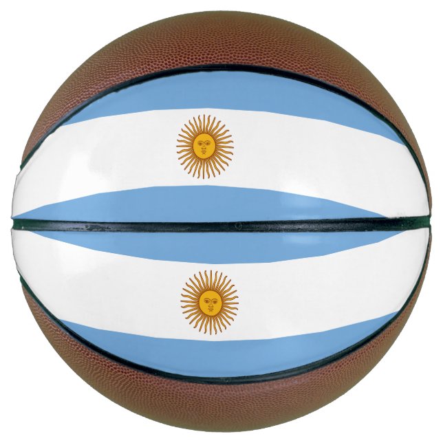 Ballon De Basket Drapeau Patriotique Argentin (Devant)