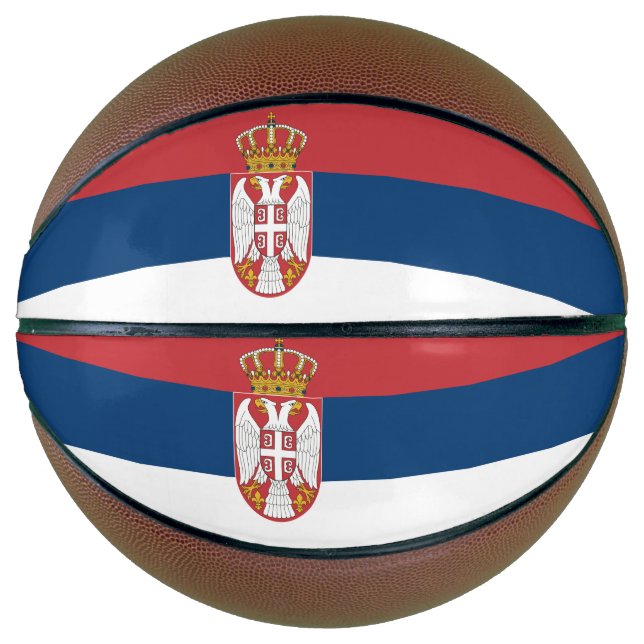 Ballon De Basket Drapeau Serbie (Devant)