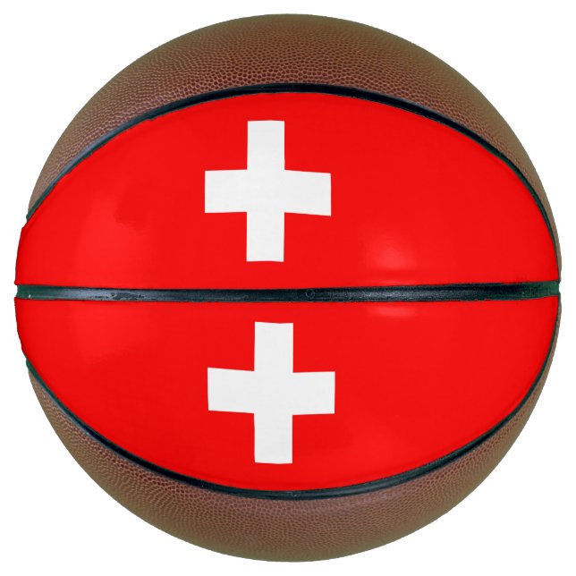 Ballon De Basket Drapeau Suisse (Devant)