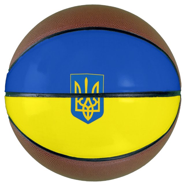 Ballon De Basket Drapeau ukrainien - Armoiries (Devant)