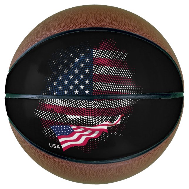 Ballon De Basket Drapeau USA (Devant)