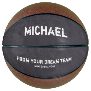 Ballon De Basket Dream Team Personnalisé Nom Chalkboard etching