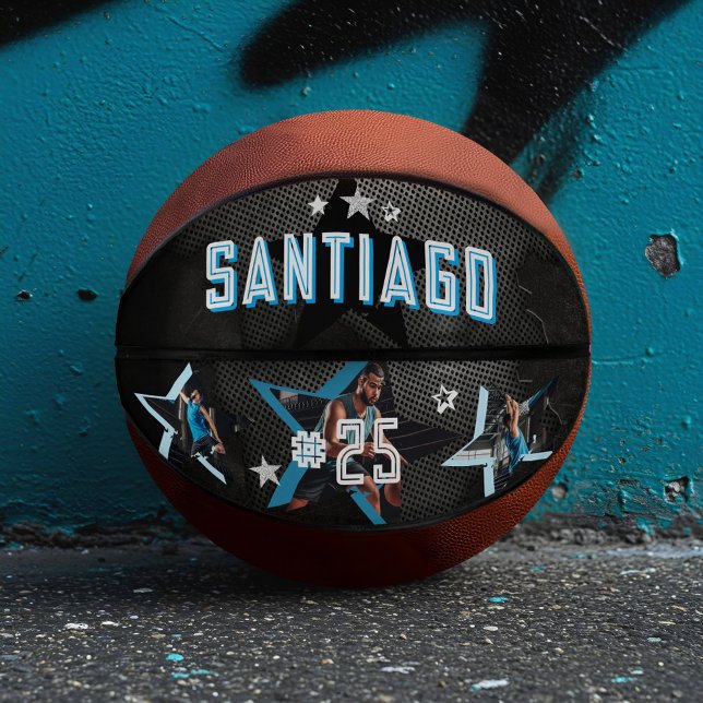Ballon De Basket Edgy All-Star Sports Photo Star Design Keepsaké (Edgy All-Star Sports Photo Star Design Keepsake Basketball)