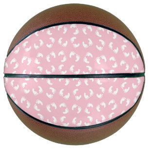 Ballon De Basket Empreintes Bébé, Pied Bébé, Marches, Fille Rose