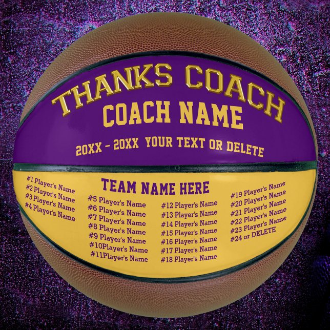 Ballon De Basket Entraîneur, Équipe, Tous les noms des joueurs, Bas (Coach basketball. Personalized Basketball Ball. Good gifts for basketball coaches. Basketball coach.)