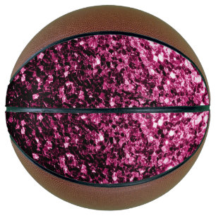 Ballon De Basket Faux pailletés rose foncé scintillent bling