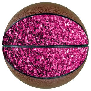 Ballon De Basket Flamme de parties scintillant rose chaud