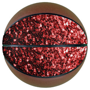 Ballon De Basket Flamme de parties scintillant rouge foncé brille