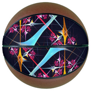 Ballon De Basket Floral rose moderne Art Abstrait Couleur Motif #01