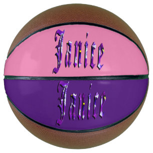 Ballon De Basket Floral Violet Conçu Janice Nom, Basketball