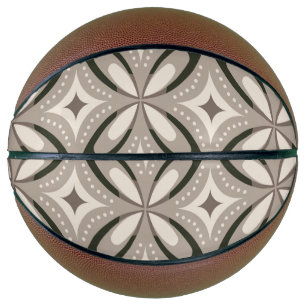 Ballon De Basket Formes circulaires rétro beige et marron