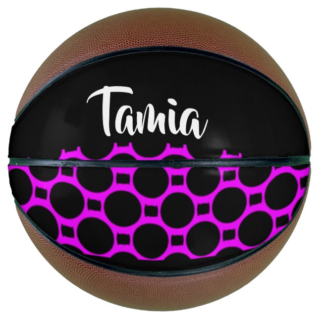 Ballon De Basket Formes ovales rose noir (Devant)