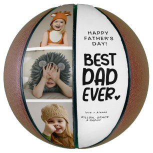 Ballon De Basket Fun Moderne 'MEILLEUR PÈRE JAMAIS' 3 Photo
