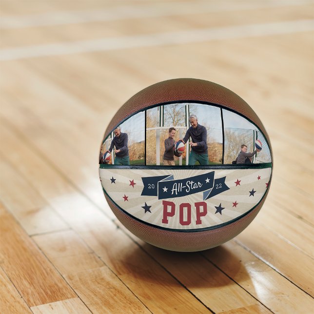 Ballon De Basket Grand-père photo personnalisée Pop All-Star (Créateur téléchargé)