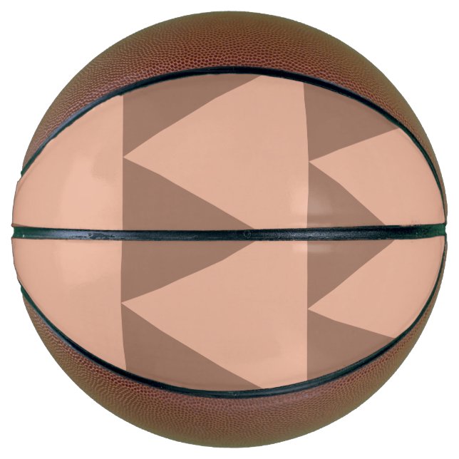 Ballon De Basket Grand Triangles géométriques Mocha Mousse Dusty ro (Devant)