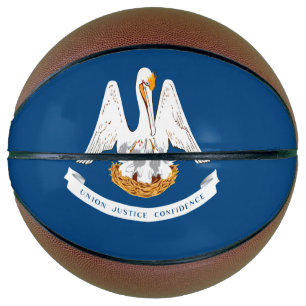 Ballon De Basket Graphique Drapeau Dynamique Louisiane sur un