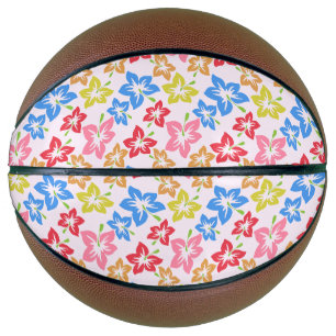 Ballon De Basket Hibiscus Coloré, Motif De Fleurs