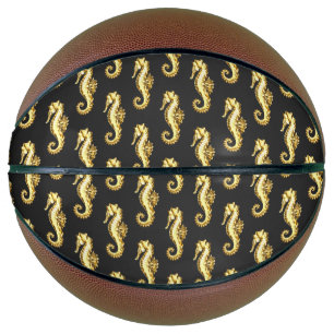 Ballon De Basket Hippocampe Polygonal Or